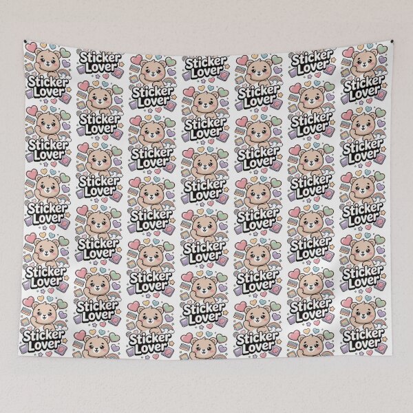 Item preview, Sticker Lover Kawaii Bear Pastel Aesthetic Design designed and sold by BunBuntheDog-.