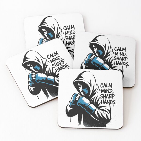 Item preview, Calm Mind, Sharp Hands – Hooded Fighter Street Art Design designed and sold by WSPrintCrafter.