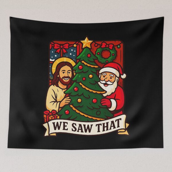 Item preview, We Saw That Jesus Santa Claus Christmas Tree designed and sold by plushism.
