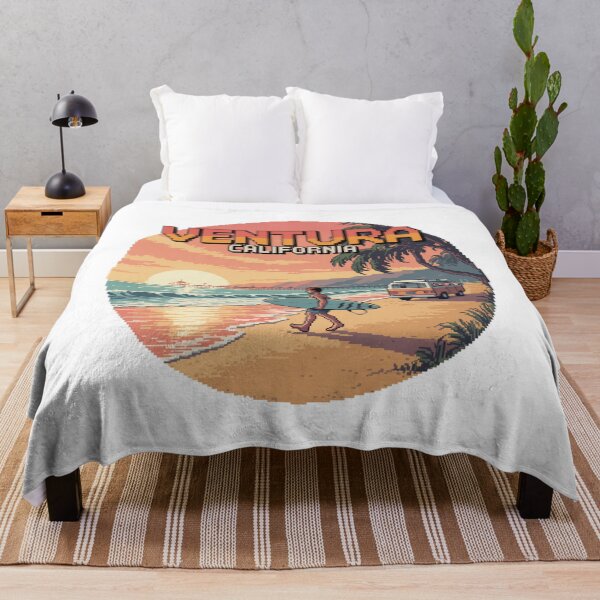Item preview, Ventura California Sunset Surfer Retro Pixel Art Design designed and sold by CircinusStore.