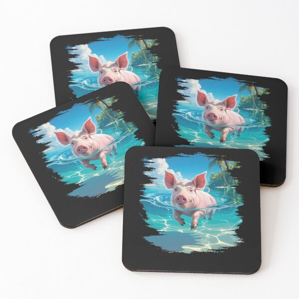 Item preview, Bahamas Swimming Pig  designed and sold by TorjeARTStore.