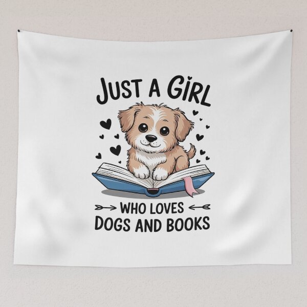 Item preview, Just A Girl Who Loves Dogs And Books, Puppy Pet Art Lover  designed and sold by MyzoToyota.