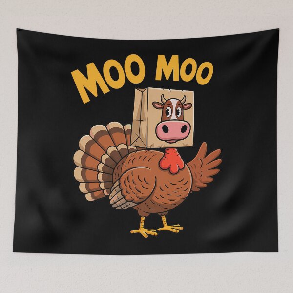Item preview, Turkey 90s Funny Holiday Day Cow Festive Moo Thanksgiving designed and sold by rebeccathanuos.
