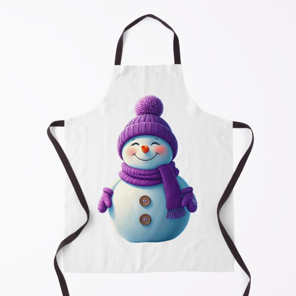 Item preview, Cute Cartoon Snowman Holding Purple Heart in Dreamy Winter Scene designed and sold by PixelVibe782.