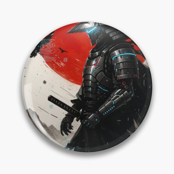 Item preview, Cyberpunk Samurai with Blue Katana – Neo Japan Artwork designed and sold by NautilusPrint.