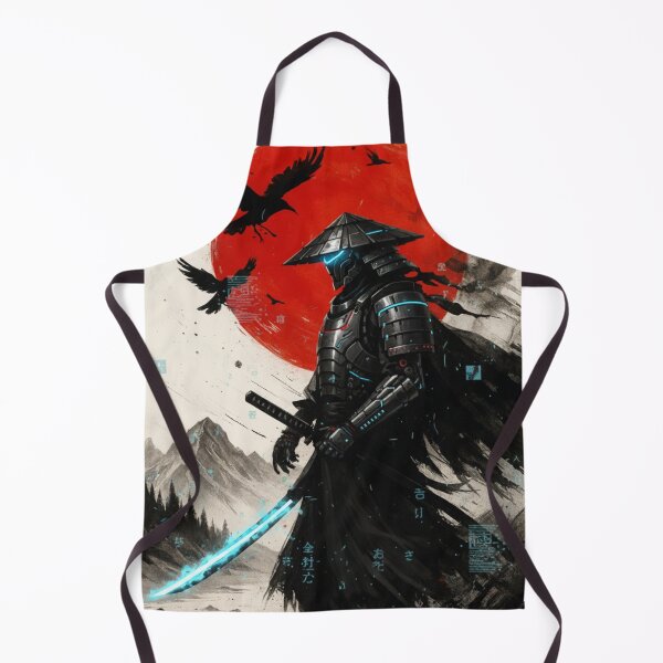 Item preview, Cyberpunk Samurai with Blue Katana – Neo Japan Artwork designed and sold by NautilusPrint.
