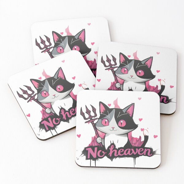 Item preview, “Cute devil cat reporting for duty ?? This ‘No Heaven’ kitty is 90% adorable, 10% chaotic energy. Perfect for anyone who looks sweet… but causes problems on purpose ??” designed and sold by No Heaven.