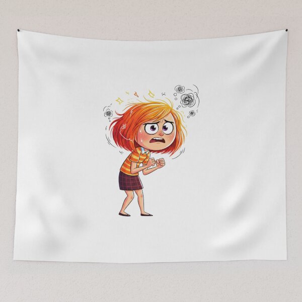 Item preview, Anxiety Inside Out 2 Funny Orange Character Minimalist Vector Pixar Emotions Mental Health T-Shirt designed and sold by GeniePixel.