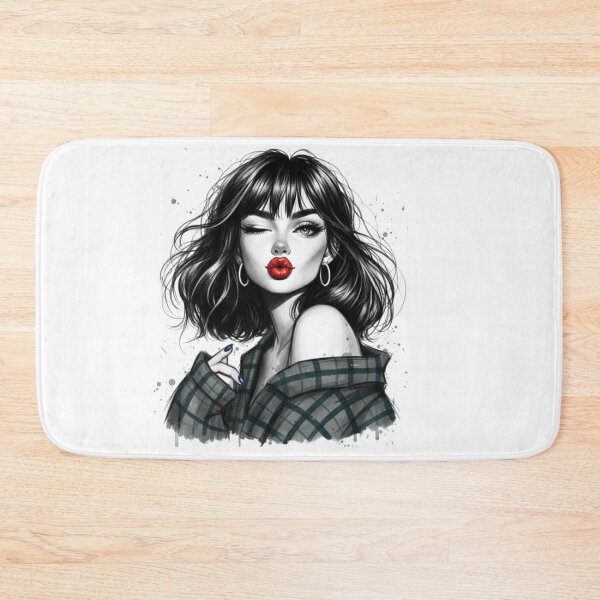 Item preview, Pout and Plaid ​Ink and Attitude ​Red Lip RebellionSketchbook Chic designed and sold by ZyVoAli.