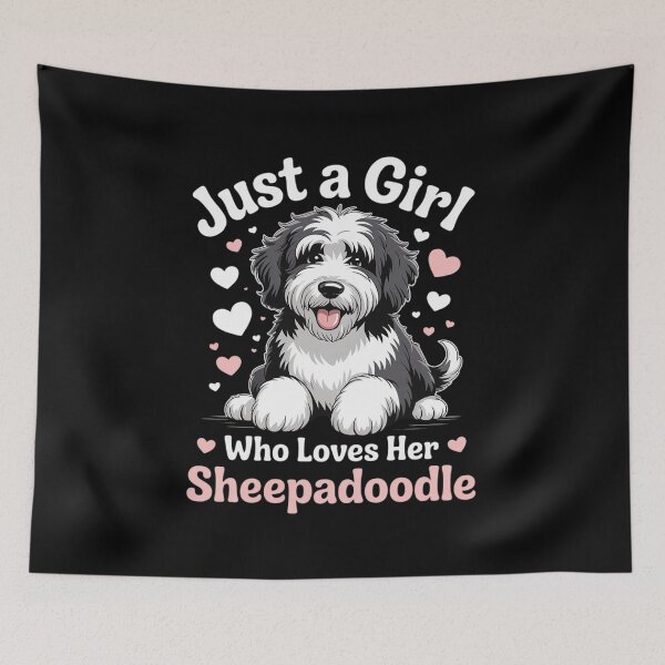 Item preview, Just a Girl Who Loves Her Sheepadoodle Dog  designed and sold by NailMolisa.