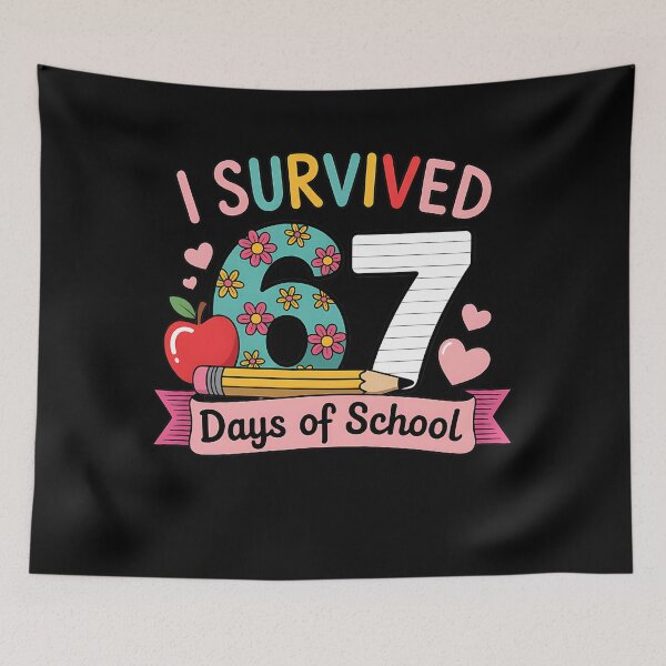 Item preview, Student School Teacher Days of Survived Funny Classic 67 67 Meme I designed and sold by SteveSaccoro.