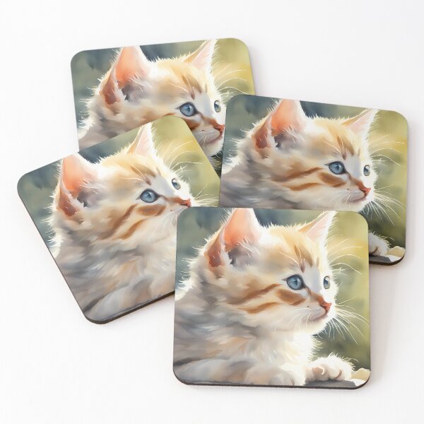 Item preview, Watercolour Kitten in Sunlight designed and sold by CalmnessbyChoice.