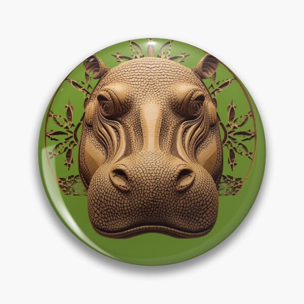 Item preview, Powerful Hippo Wood Carving – Serene Christmas Symbol designed and sold by SavannaStrikes.