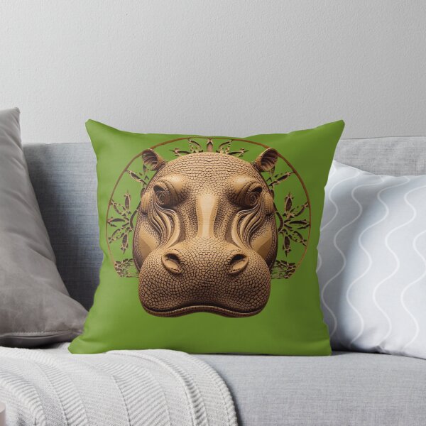 Item preview, Powerful Hippo Wood Carving – Serene Christmas Symbol designed and sold by SavannaStrikes.