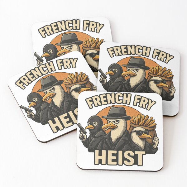 Item preview, Three seagulls in mafia style during the legendary "French Fry Heist" - perfect for anyone who loves humor, cartoon art and crazy beach memes. designed and sold by Ey-Gi.