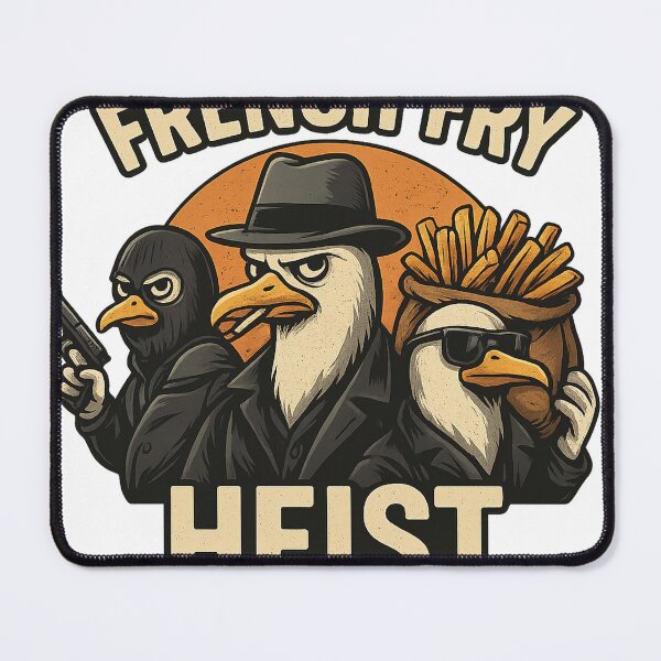 Item preview, Three seagulls in mafia style during the legendary "French Fry Heist" - perfect for anyone who loves humor, cartoon art and crazy beach memes. designed and sold by Ey-Gi.