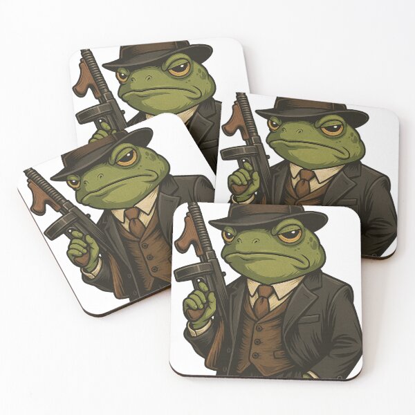 Item preview, Gangster Frog – Mafia Toad Illustration designed and sold by 404 Ink.