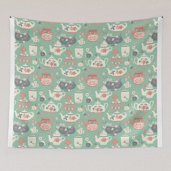Item preview, Tea time Japanese relax pastel tints designed and sold by Alessandro Remo Mazzoni Remotextiles.