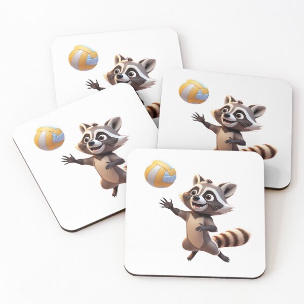 Item preview, Volleyball Raccoon – Cute Sporty Animal Character Art designed and sold by raccoonmerch.