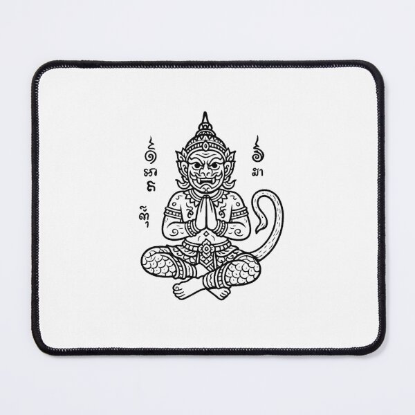 Item preview, Hanuman Sitting Meditation Sacred Yantra – Thai Mythical Tattoo Style designed and sold by Sksticker991.
