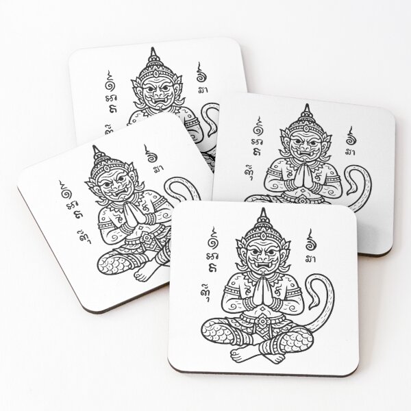 Item preview, Hanuman Sitting Meditation Sacred Yantra – Thai Mythical Tattoo Style designed and sold by Sksticker991.