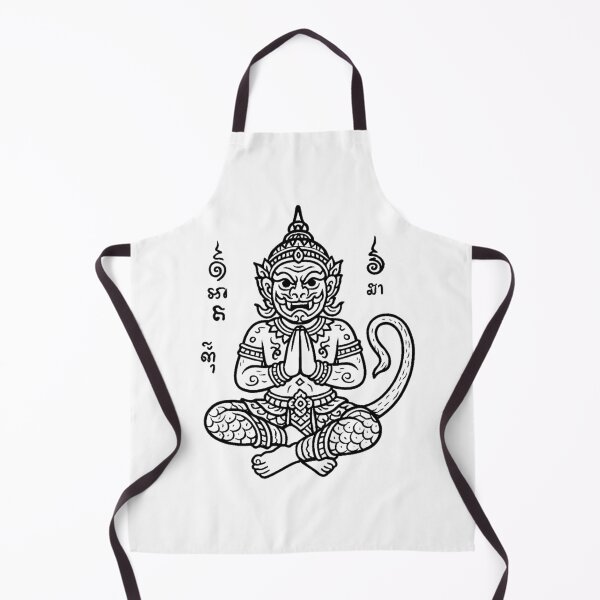 Item preview, Hanuman Sitting Meditation Sacred Yantra – Thai Mythical Tattoo Style designed and sold by Sksticker991.