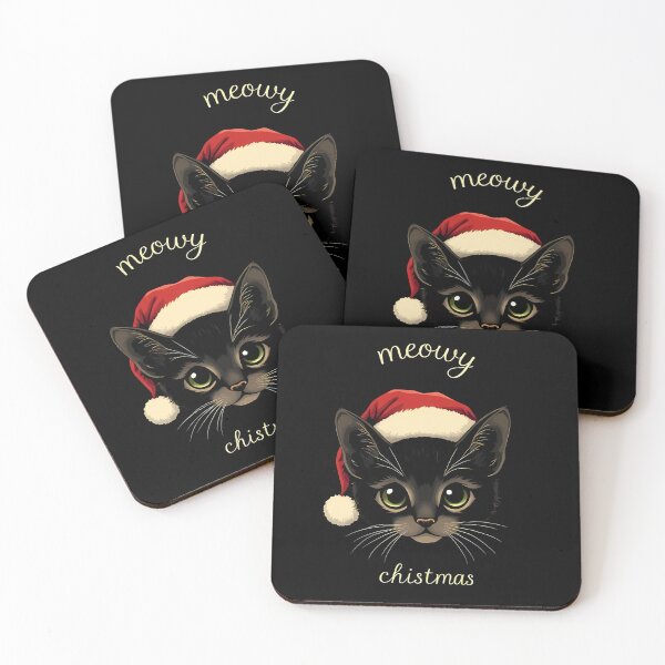 Item preview, Meowy Christmas, Cute Kitten in a Santa Hat designed and sold by QuirkySpark.