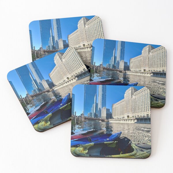 Item preview, Canoe beyond Merchandise Mart on Chicago River designed and sold by vasi imagery.