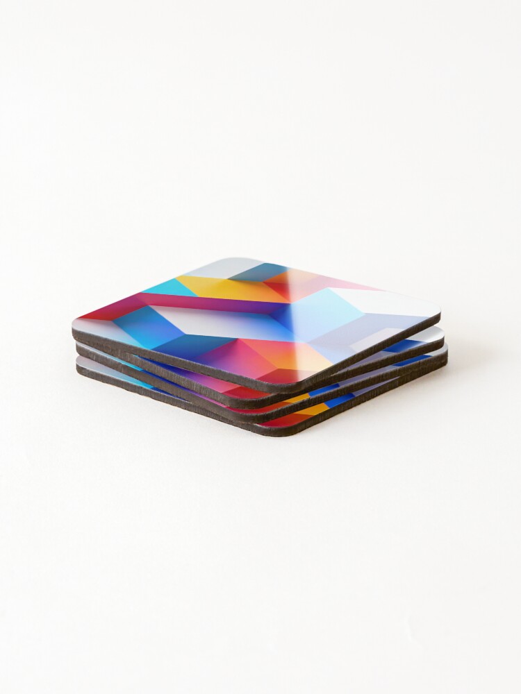 Thumbnail 4 of 5, Coasters (Set of 4), 3D Geometric Modern designed and sold by RIsCD.