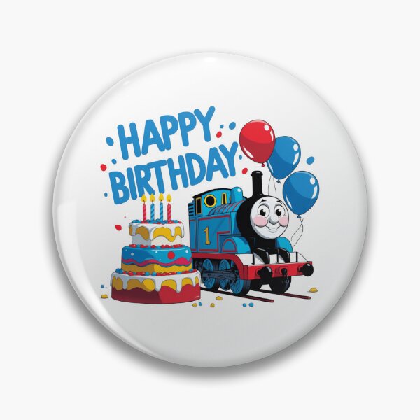 Item preview, Happy birthday ,  cute Thomas the tank engine with birthday cake  designed and sold by nicnacc.