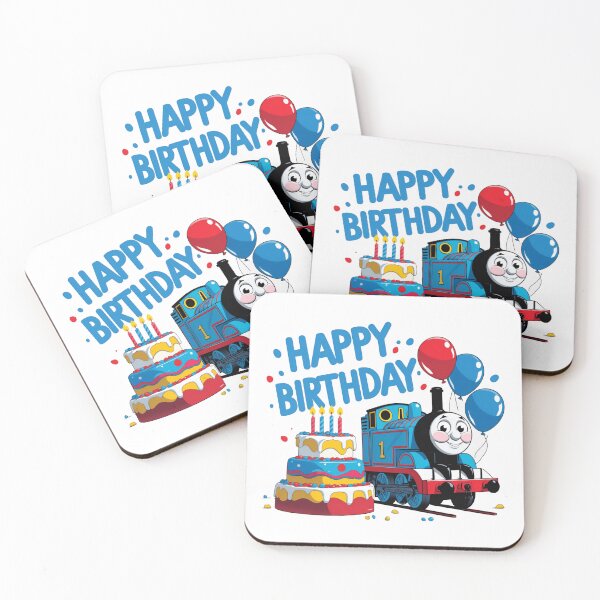 Item preview, Happy birthday ,  cute Thomas the tank engine with birthday cake  designed and sold by nicnacc.