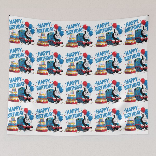 Item preview, Happy birthday ,  cute Thomas the tank engine with birthday cake  designed and sold by nicnacc.