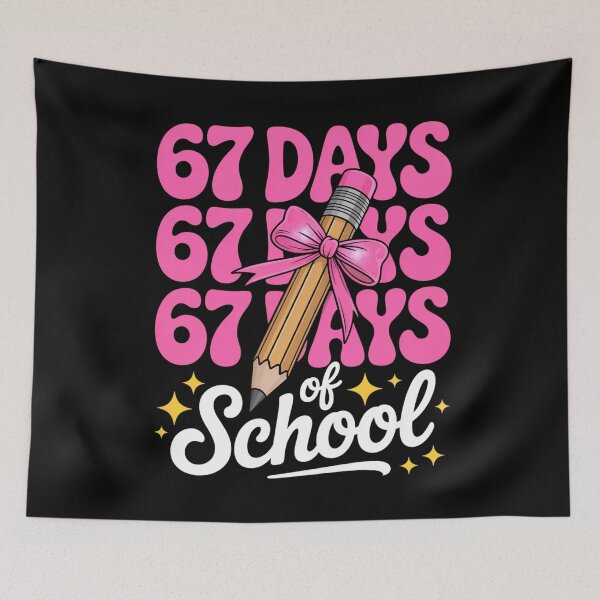 Item preview, 67 Days of School Coquette Pink Pencil designed and sold by FreshVibe Prints.