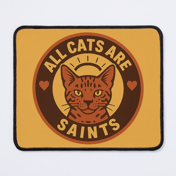 Item preview, "All Cats Are Saints" Emblem-Style Tabby Retro Warm designed and sold by AllCatsAreSaints.