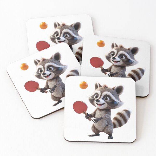 Item preview, Table Tennis Raccoon – Cute Ping Pong Animal Character Art designed and sold by raccoonmerch.