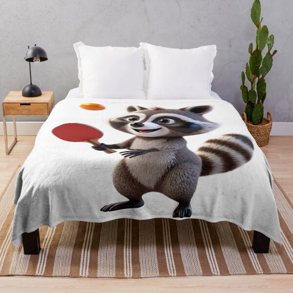 Item preview, Table Tennis Raccoon – Cute Ping Pong Animal Character Art designed and sold by raccoonmerch.