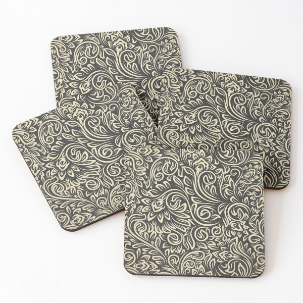 Item preview, Elegant Vintage Floral Pattern with Ornate Swirling Golden Details designed and sold by BestDetailer.