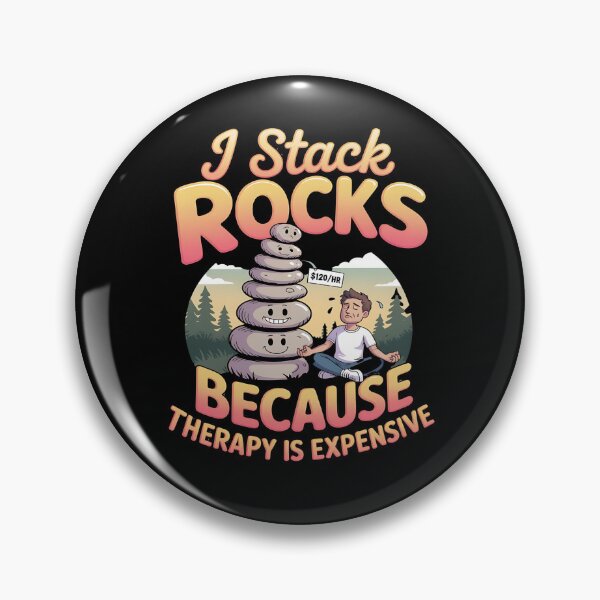 Item preview, rock balancing - stone stacking - stack rocks not emotions - balance over breakdown - introvert nature - quirky meditation - earthy weird - grounded but chaotic - forest therapy designed and sold by JansenGS.