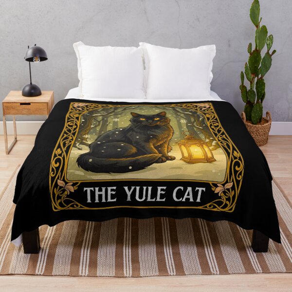 Item preview, Vintage Yule Cat Tarot Card Dark Christmas Art designed and sold by FreshVibe Prints.