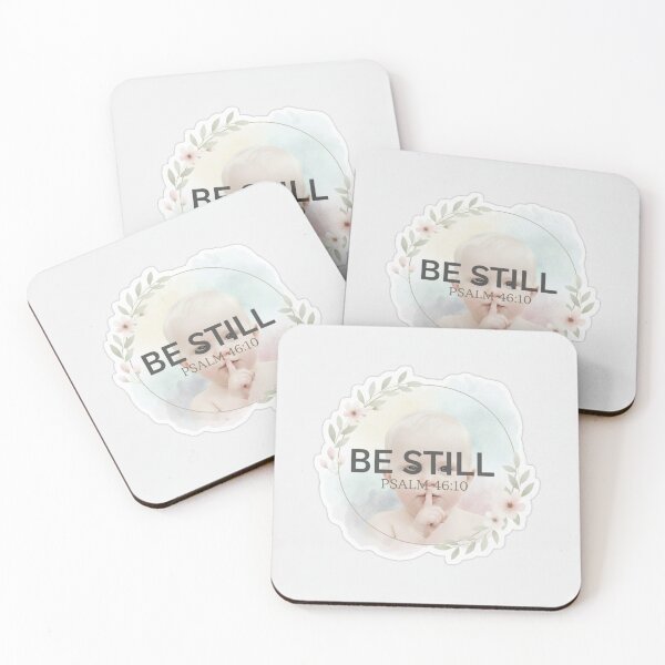 Item preview, Be Still Psalm-Inspired Christian Sticker - with cute baby hashing you to stillness designed and sold by vineartstudio.