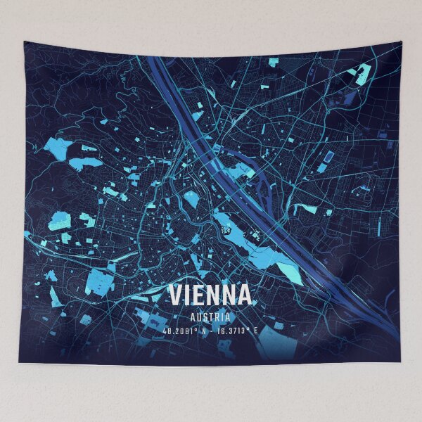 Item preview, Vienna Midnight City Map designed and sold by HomeLivingCo.