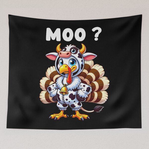 Item preview, Thanksgiving Funny Cow Turkey 90s Holiday Day Festive Moo designed and sold by rebeccathanuos.