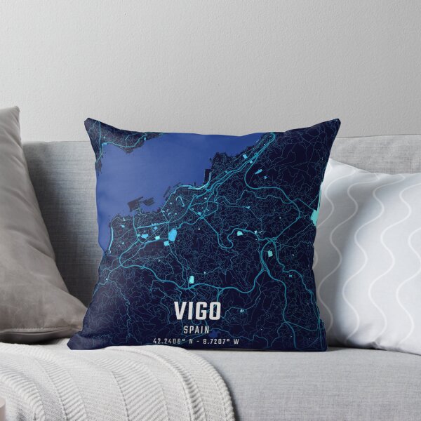 Artikelvorschau, Stadtplan von Vigo bei Mitternacht entworfen und verkauft von HomeLivingCo.