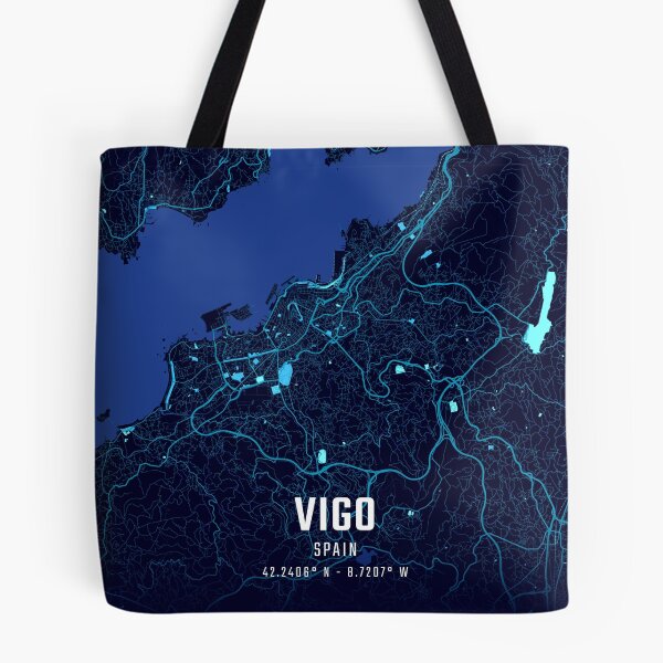 Artikelvorschau, Stadtplan von Vigo bei Mitternacht entworfen und verkauft von HomeLivingCo.