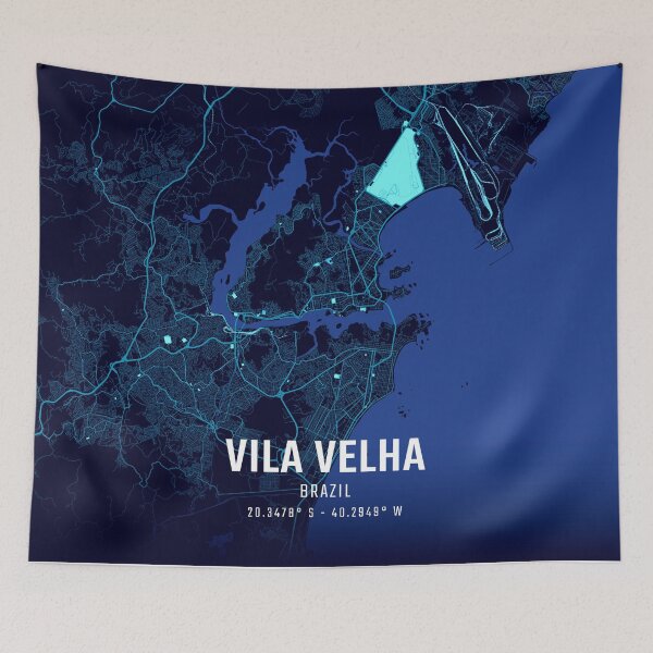 Item preview, Vila Velha Midnight City Map designed and sold by HomeLivingCo.