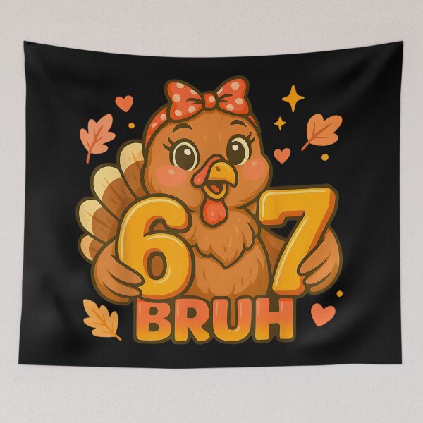 Item preview, Cute Turkey Six Seven Number Bruh Funny Autumn Cartoon Design designed and sold by HuserPiri.
