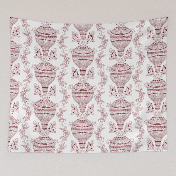 Item preview, Vintage Red Hot Air Balloon Pattern designed and sold by NoemiMarozsan.
