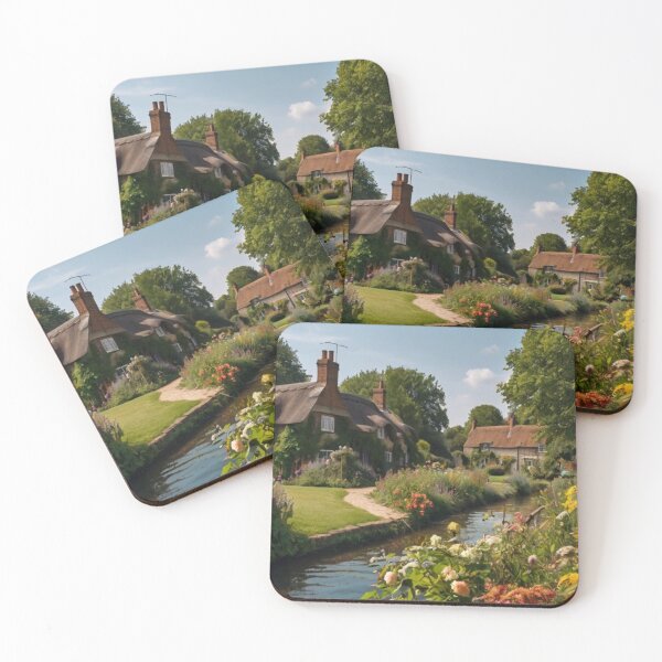 Item preview, Cottage by the Canal in an English Flower Village designed and sold by BlareBlare.