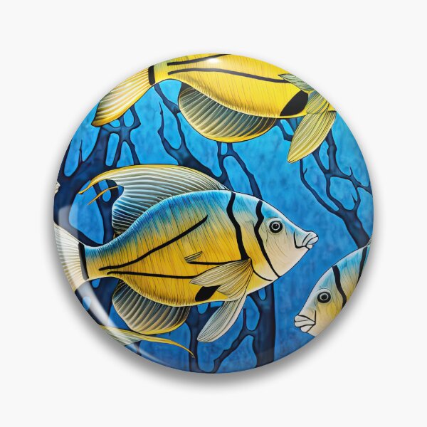Item preview, Yellow fish in a dark coral forest designed and sold by nikigoessi.