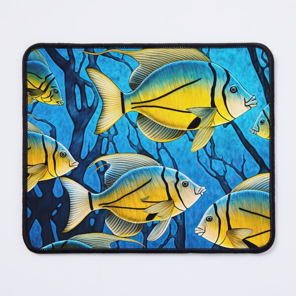 Item preview, Yellow fish in a dark coral forest designed and sold by nikigoessi.